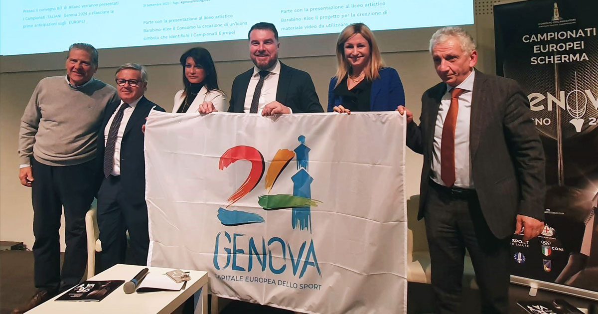 Scherma e Turismo: Genova e la Liguria alla BIT di Milano con i Tricolori 2024 e gli Europei 2025